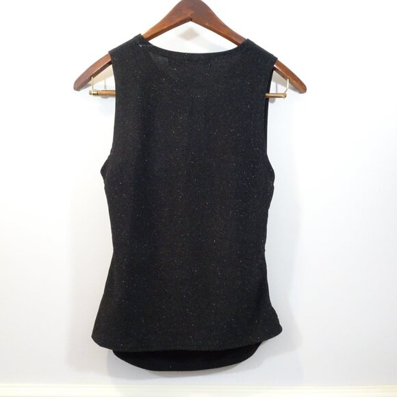 RM Rebecca Minkoff Tank Top Size M Black Metallic Sparkly Party Sleeveless - Picture 6 of 6